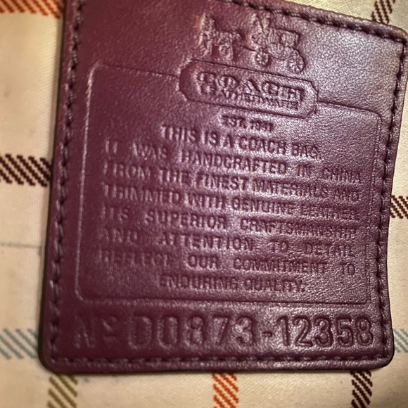 Coach 12358 Signature Coated Heritage Stripe Tote - Berry - Picture 3 of 16